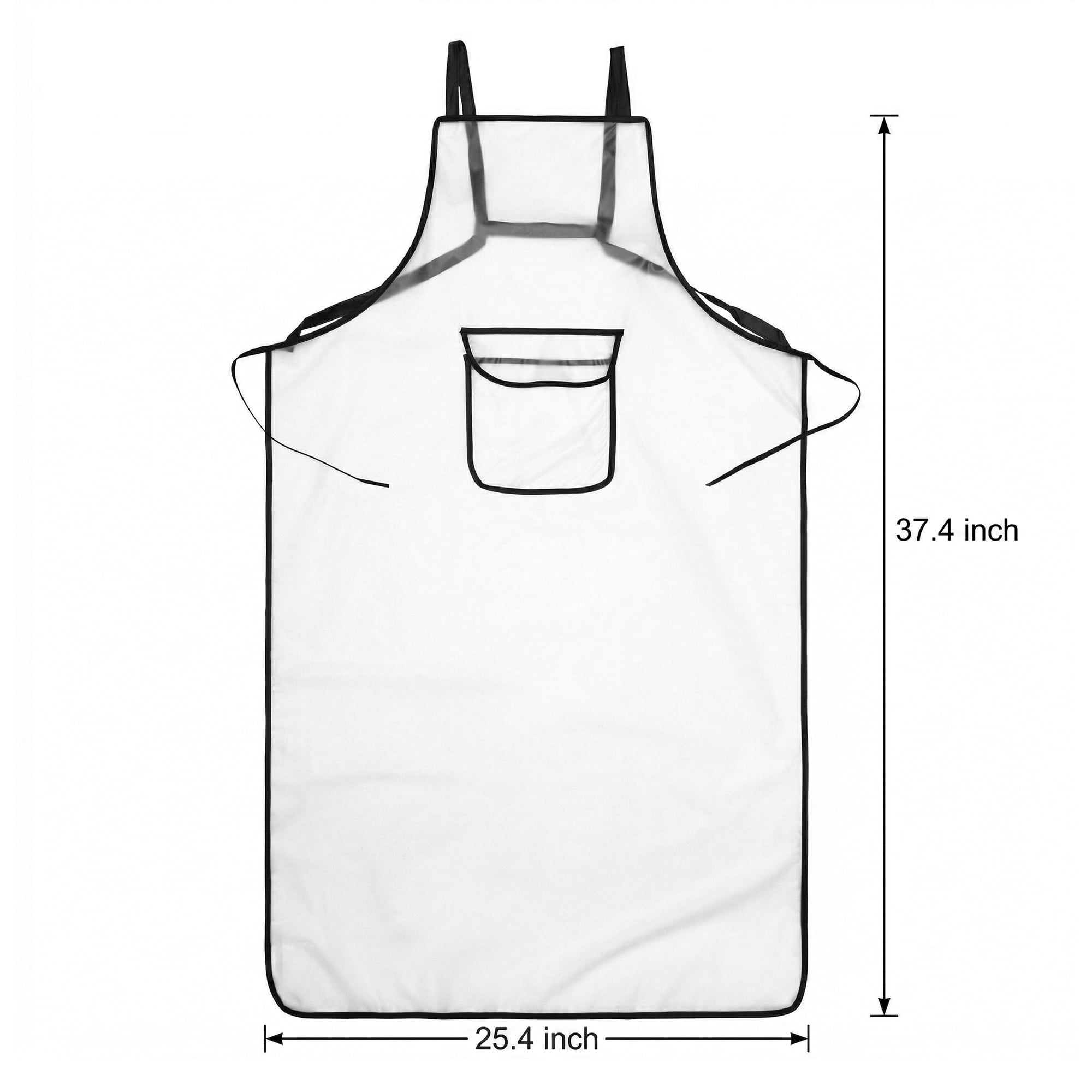 Unique Bargains Waterproof Kitchen Apron with Pockets for Home and Kitchen Midi - White