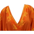 thumbnail image 2 of HAPPY BAY Women's Loungewear Loose Caftan Long Boho Sleepwear Slit Dress 2X-3X Orange-T357, 2 of 5