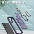 thumbnail image 6 of Phone Case for Samsung Galaxy S25+ Strengthened Magnetic Ring Stand Translucent Back Cover Compatible with Magsafe, Military-Grade Shockproof Anti-fall Protection Case for Men Women,Purple, 6 of 6