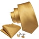 thumbnail image 2 of Juego de corbatas Barry.Wang de seda con rayas doradas, 150 cm x 8,5 cm, 2 of 6