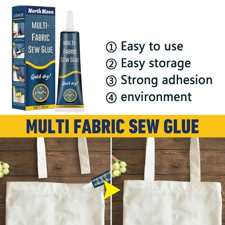 Multifunctional Sew Glue Non-Stitches Fabric Repair Adhesive DIY Sewing  Bonding Tools for Most Fabrics Materials Boxed