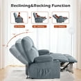 thumbnail image 4 of JONPONY Reclining Loveseat with Cup Holders for Living Room 2 Seat Manual Loveseat Recliner with Side Pocket,Blue, 4 of 15
