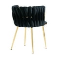 thumbnail image 6 of Set of 2 Accent Chairs, Counter Height Dining Chairs with Curved Backrest and Armrest, 2 pcs Leisure Chairs with Metal Legs for Living Room Dining Room, Black, 6 of 7