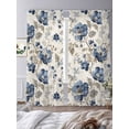 thumbnail image 2 of Blue Gray Spring Floral Sheer Curtains 96 Inch Length 2 Panels Set, Vintage Botanical Voile Window Treatment Semi Sheer Long Curtains Drapes for Bedroom/Living Room/Kitchen 52"x96"x2, 2 of 7