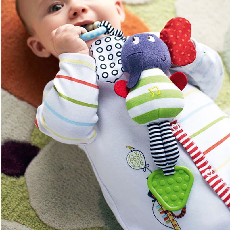 alextreme Cute Music Elephant Bell Rattles Toy Safety Baby Soft Plush Stroller Dolls Toys