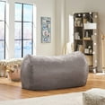 thumbnail image 4 of DUOSONG Asher Soft Microfiber Suede 6.5 Ft Cylinder Bean Bag Charcoal PVC Furniture Primary Living Space Bean Bag Chairs & Lazy Sofa Chair, 4 of 9