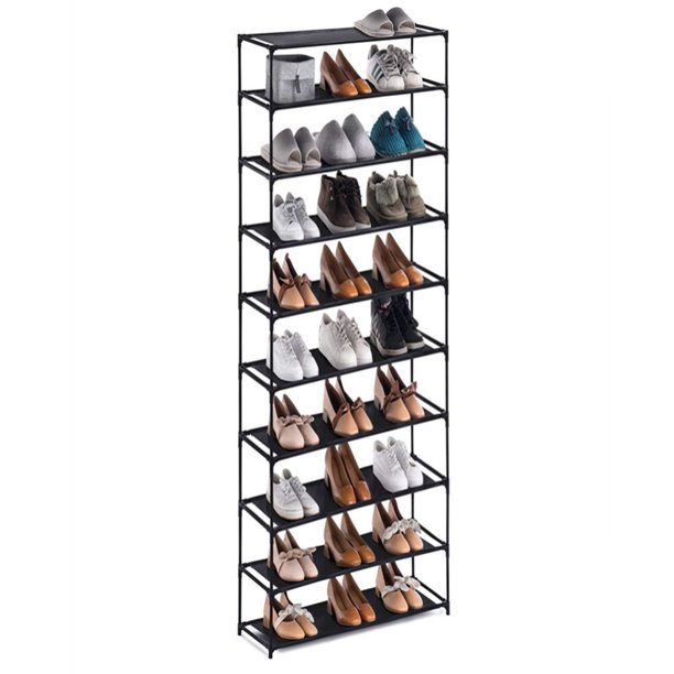 10 Tiers Shoe Rack Storage Organizer for 30 Pairs Space Saving Shoe