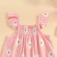 thumbnail image 4 of kpoplk Toddler Girls Summer Outfit Sleeveless Ruffle Top and Elastic Shorts Set Kids Short Set for 2-8 Years Size 3-6 Months,Pink, 4 of 5