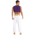 thumbnail image 4 of vastwit Men's Adult Arabian Prince Street Rat Outfits Open Front Cardigan with Pants Gold XL, 4 of 5