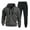 Grey, variant on LEKDFST Men's 2 Piece Athletic Outfits Set Solid Hoodie And Joggers Tracksuit Casual Sweat Sets Black L