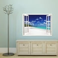 thumbnail image 3 of IDEA4WALL Wall Murals Fake White Window with Blue Sky and White Beach Removable Wallpaper Peel and Stick Wall Stickers - 36x48 inches, 3 of 4