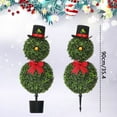 thumbnail image 3 of Topiary Snowman,Christmas Snowman Topiary,35'' Artificial Snowman Shaped Topiary Tree Pot with Red Bow Santa Hat Boxwood Topiaries for Christmas Indoor Outdoor Home Porch Decor(No Pot), 3 of 6