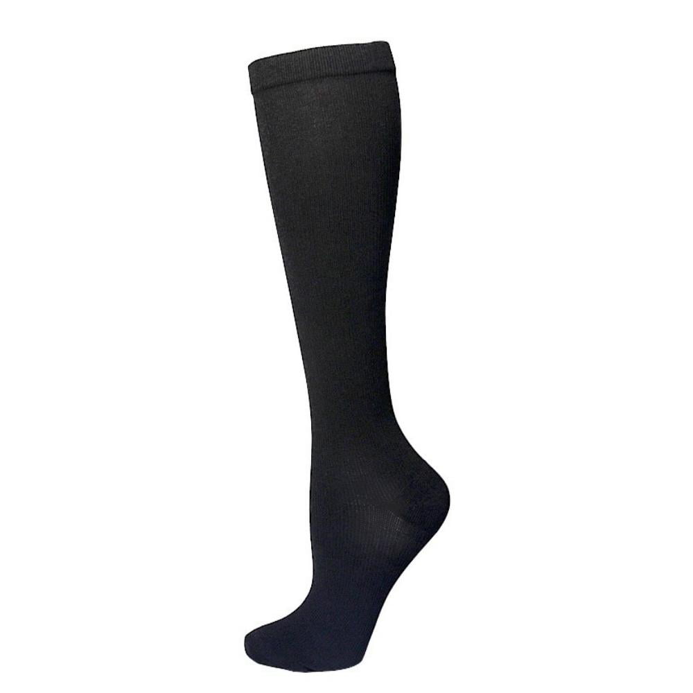 Silensys 3 Pairs Compression knee Socks for Women & Men for Outdoor Cycling and Running Recovery Socks, Black