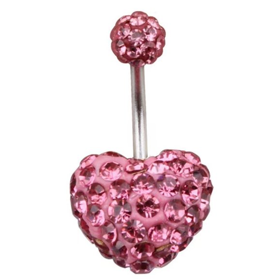 Surgical Steel Multi Crystal Jewellery Button Fake Belly Ring Body Piercing Heart Belly Bar Navel Rings STYLE4