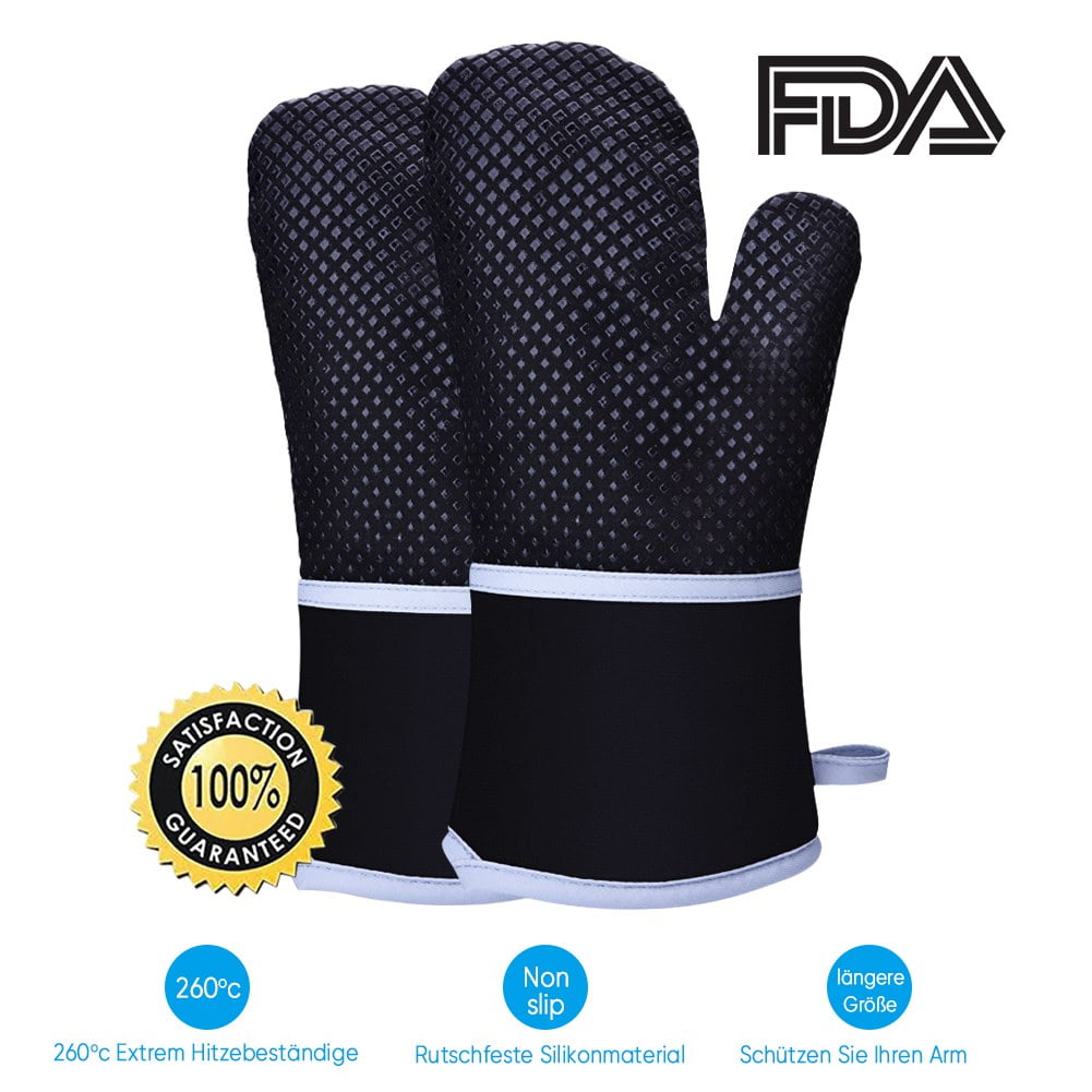 Home and Yard Oven Mitts Heat Resistant 500 Degrees 2 Extra Long