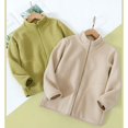 thumbnail image 4 of Ruyang Girls Sherpa Fleece Jackets Kids Fall Winter Warm Fuzzy Polar Jacket Pockets Plain Zip Up Mock Neck Coat Outwear, 4 of 9
