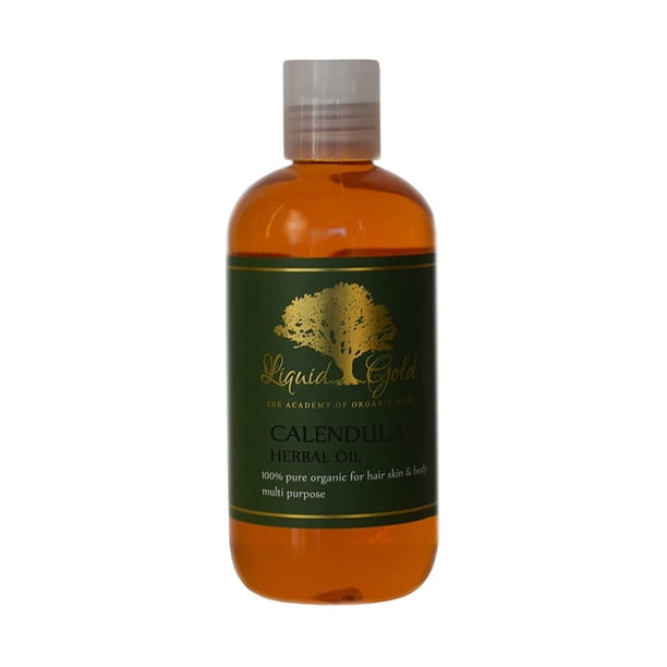 Liquid Gold Inc - 8 oz - Aceite de caléndula premium con infusión de hierbas - Cuidado corporal del cabello orgánico natural puro