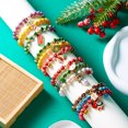 thumbnail image 4 of PISONIC 3pcs Christmas Jingle Bell Bracelets Xmas Multi Color Beaded Charm Stretch Bracelet Christmas Holiday Party Favors f, 4 of 9