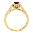 thumbnail image 3 of Aonejewelry 1.15 Ct. Ttw Split Shank Diamond and Created Ruby Ring In 14k Yellow Gold, 3 of 4