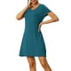 thumbnail image 4 of INSPIRE CHIC Camisón de Mujer de Manga Corta con Volantes, Vestido de Noche, Ropa de Casa, Camisones XL Azul Pavo Real, 4 of 6