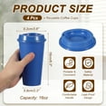 thumbnail image 2 of Uxcell 4Pcs Reusable Coffee Cups with Lids, 16oz Travel Coffee Mugs Spill Proof Water Tumblers Drinking Cups for Hot and Cold Drinks Juice Tea, Blue, 2 of 7
