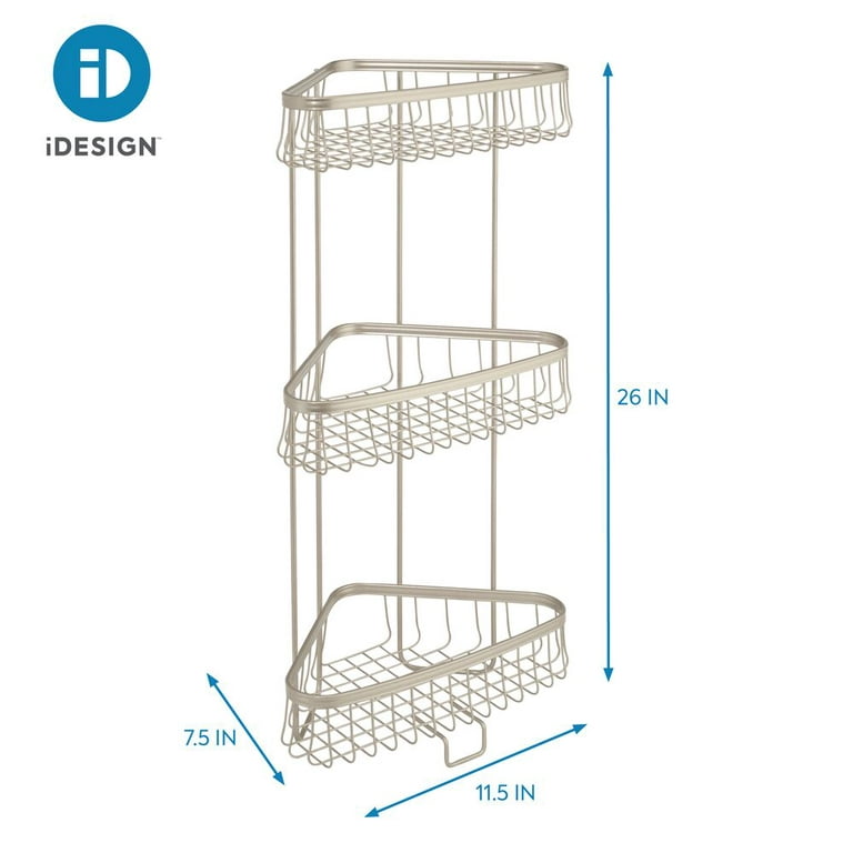 3 Tier Round Wire Shower Storage Tower Silver - Made by Design