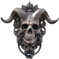 thumbnail image 1 of Horned Satanic Devil Lucifer Skeleton Door Knocker Wall Hanging Plaque for Halloween Outdoor Home Decoration, 1 of 5