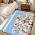 thumbnail image 4 of 2.7'x5' Area Rugs, Spring Easter Sheep Indoor Outdoor Area Rug for Living Room Bedroom, Colorful Eggs Floral Botanical Blue Striped Bathroom Rugs Kitchen Floor Carpet Mats Home Decor Aesthetic, 4 of 8