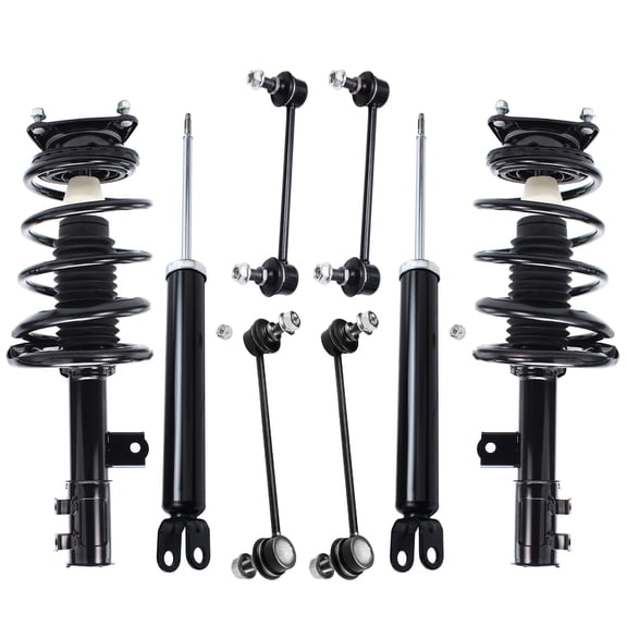Detroit Axle - 8pc Suspension Kit for 2007-2010 Hyundai Elantra Complete 2 Front Struts with Coil Spring 2 Rear Shock Absorbers 4 Front Rear Sway Bar Links 2008 2009