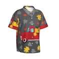thumbnail image 2 of Daiia Red Pickup Truck With Pumpkins Hawaiian Shirt for Men Gentle Cotton Regular Short Sleeve Casual-Large, 2 of 9