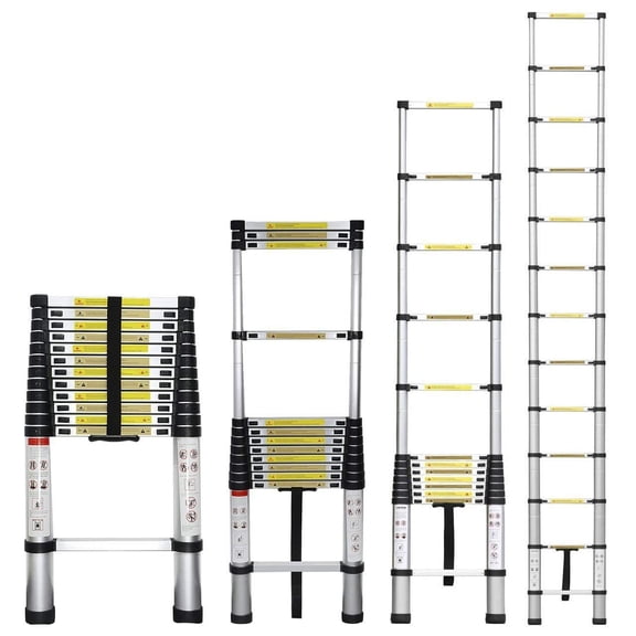 Stanz (TM) Portable 12.5 Feet Aluminum Telescoping Extension Ladder