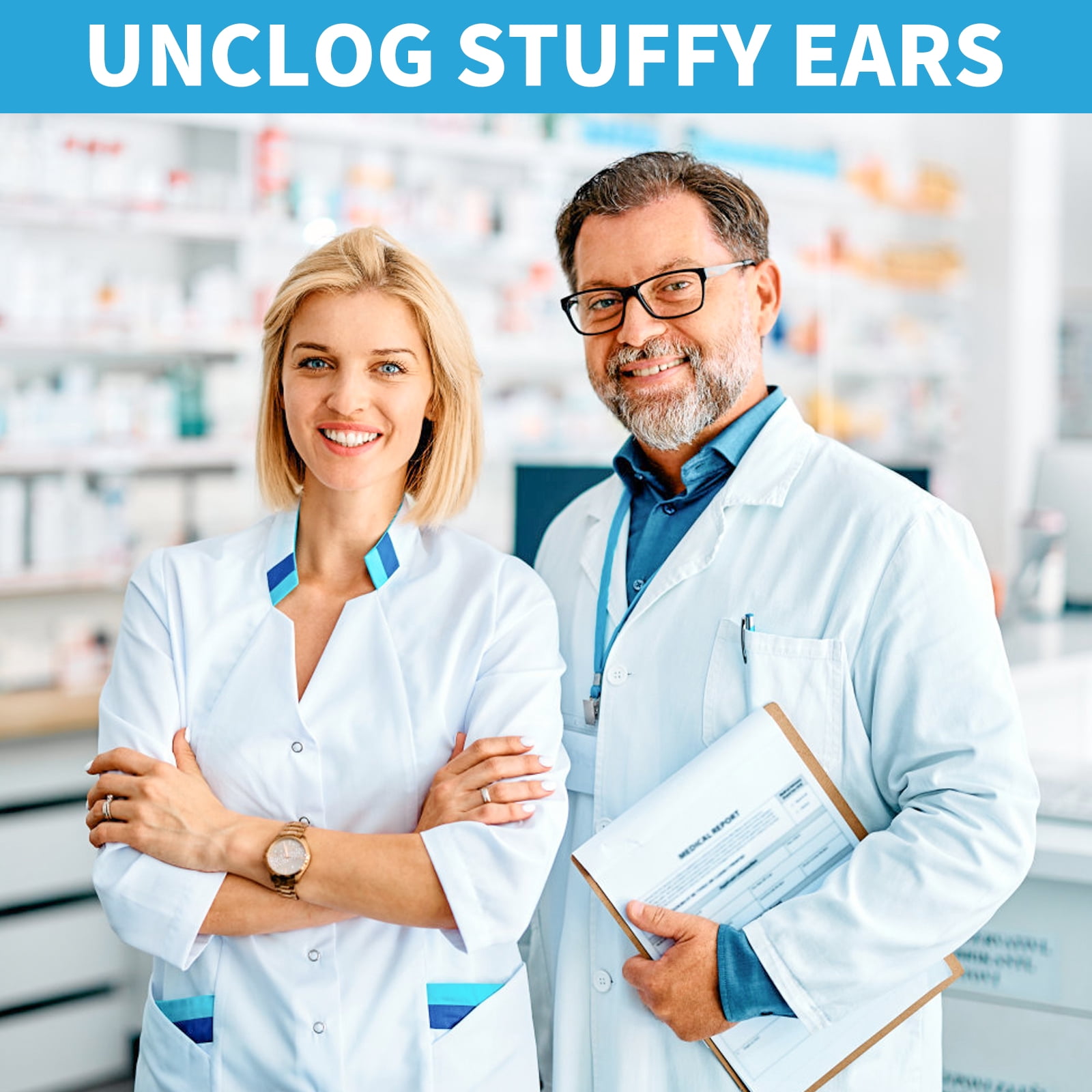 Ear Pressure Relief Device by Tilcare - Equalizing Ear Popping for Flying, Swimming, Diving, Cold and Allergy Discomfort - Comes with 3 Tips and Portable Protective Pouch