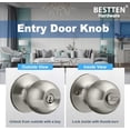 thumbnail image 3 of Jinsinto [1 Pack] Entry Door Knob with Lock, Keyed Different Door Lock for Exterior Door and Front Door, Standard Ball, Satin Nickel, Adjustable Latch Plate, 3 of 5