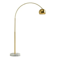 Brightech Olivia Floor Lamp, Arc Lamp for Living Rooms, Standing Lamp With LED Light Bulbs for Bedroom Reading, Great Living Room Décor, Tall Lamp for Offices – Brass/Gold