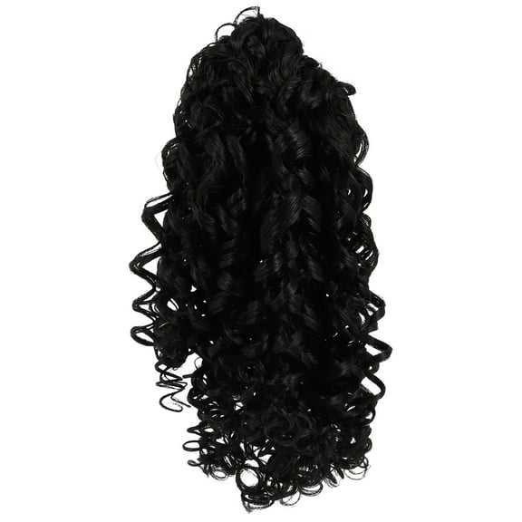 African Drawstring Curly Ponytail Women Black Wig Braid Long Miss