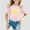 Pink, variant on Children Fashion Casual Print Round Neck Loose Short Sleeve T Shirt Top Tight Tops Girls Tight Tops Youth Girl Top Girl Spaghetti Strap Shirts Tops for Girls of 18 Years Girls Shirts Size 16