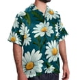 thumbnail image 2 of Daisy Men's Short Sleeve Hawaiian Shirt, Casual Printed Button Down Beach Tops for Summer, Spread Collar Mens Shirts Unisex, 2 of 6