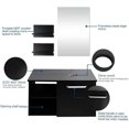 thumbnail image 4 of FULLWATT 28 Inch Wall Mounted Bathroom Vanity and Sink Combo with Mirror and 1.5GPM Water Saving Faucet and Pop-up Drain Set Modern Lavatory Floating Vanity with Counter Top Sink, 4 of 9