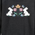 thumbnail image 3 of Instant Message - Stencil Bunnies With Flowers - Women's Lightweight French Terry Long Sleeve Shirt, 3 of 6