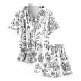 thumbnail image 4 of Xuewenshw Ensemble de Pyjama à Manches Courtes Imprimé pour Filles, Col à Revers, Shorts Confortables, Boutons Mignons, Respirant, 4 of 4