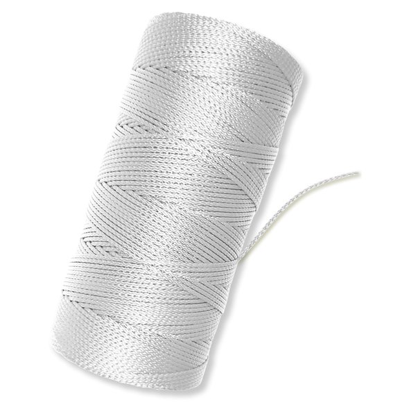 Cordel trenzado blanco brillante #18 de nailon fuerte &ndash; 305 metros de longitud &ndash; Cuerda blanca para jardiner&iacute;a, cordel de nailon para plantas