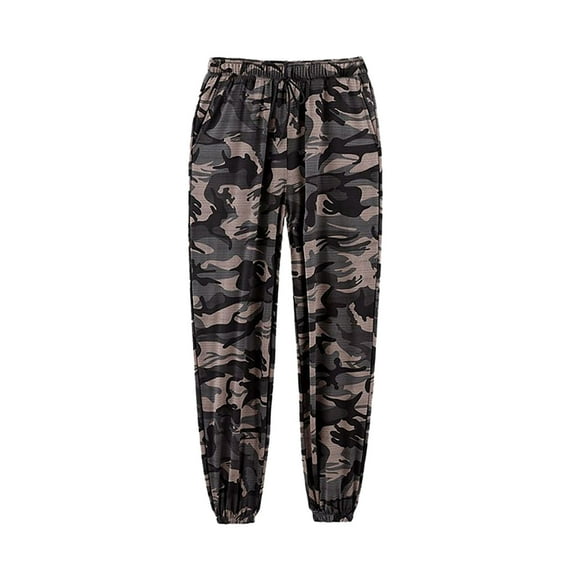Mrzhqd Mens Pants Pants Camo Cargo Pants Casual Outdoor Hiking Trousers Elastic Waist Drawstring Pocket Athletic Joggers Black