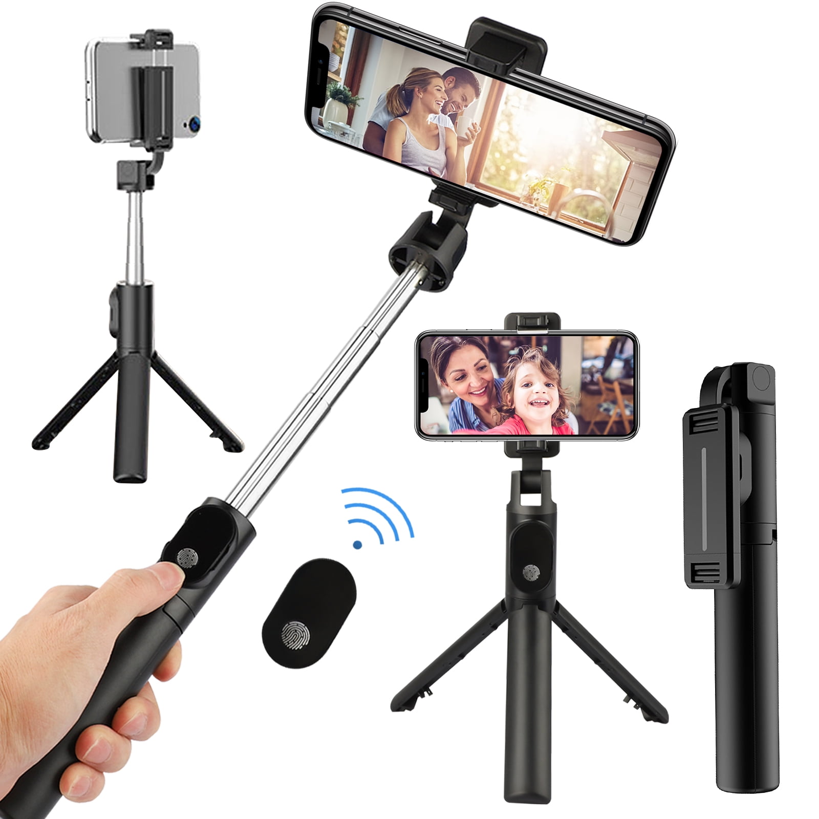 Bluetooth Selfie Stick Tripod, EEEKit 27 Inch Extendable Phone Tripod Selfie Stick with Wireless
