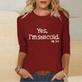 thumbnail image 1 of mfyjkho Tops Para Salir Para Mujer, Camiseta Estampada De Moda Para Mujer, Blusa De Manga 3/4, Cuello Redondo, Top Informal Holgado Tops Para Hacer Ejercicio L, 1 of 6
