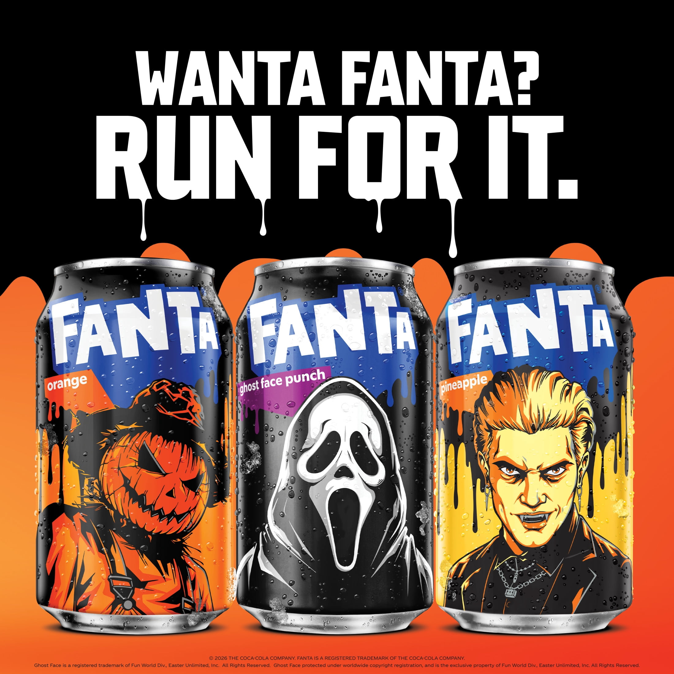 Fanta Ghost Face Punch Soda Pop Bottle, 20 fl oz
