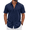 Navy Blue, variant on COOFANDY Men's Button Down Shirt Short Sleeve Casual Summer Beach Cotton Linen Wedding Shirts