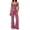 Purple, variant on Uobin Womens Workout Set Two Piece Racerback Color Block Tank Top Matching High Waist Leggings Gym Pilates Outfits