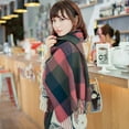 thumbnail image 4 of Ksopiavobs Women's Long Plaid Blanket Chunky Oversized Winter/Fall Warm Scarf Big Tartan Scarves Wrap Shawl, 4 of 5