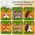thumbnail image 3 of Kit de máscaras Therian, diseño de gato en blanco, de Seenelling, con fieltro y piel sintética, 3 of 6