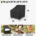thumbnail image 2 of 2 Pack Outdoor Chair Covers Waterproof, Patio Furniture Covers for Rocking Chair, Fits up to 38W x 40D x 34H Inches, Air Vent and Handles Included, Black, 2 of 7
